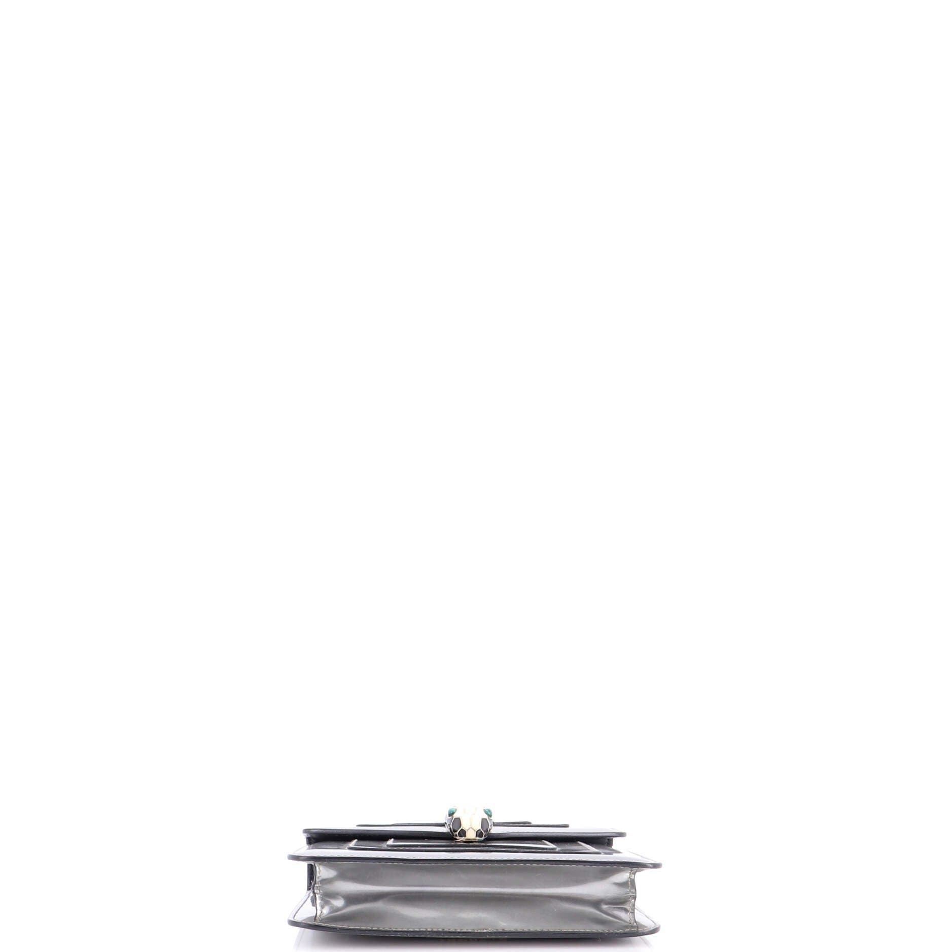 Serpenti Forever Square Shoulder Bag Metallic Leather Small, Alternate, color, Metallic Silver