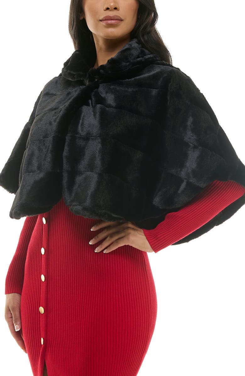 Nina Leonard Faux Fur Capelet, Alternate, color, 