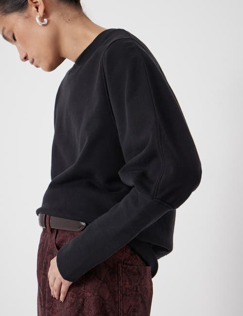 Hush Puff Sleeve Sweatshirt In Black