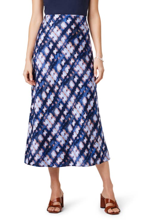Shibori Glow Midi Skirt