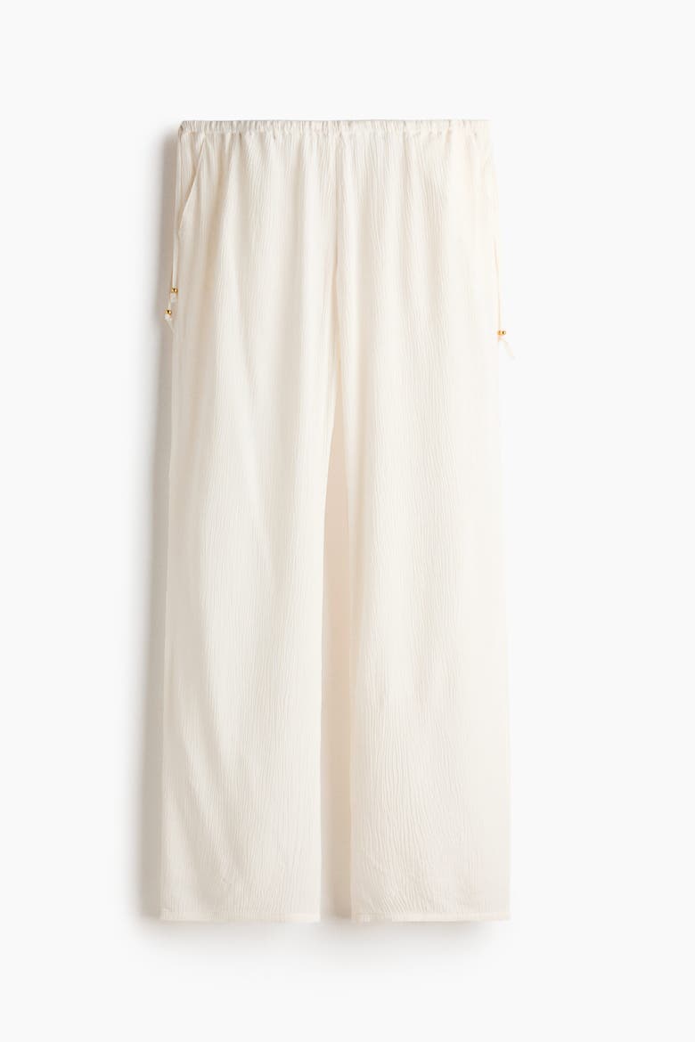 Viscose Drawstring Trousers, Alternate, color, White