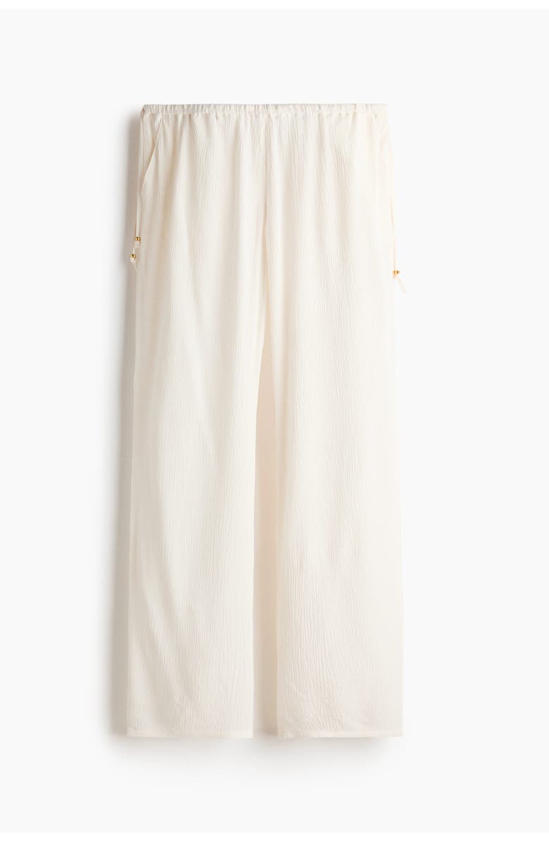 H&M Viscose Drawstring Trousers, Main, color, White