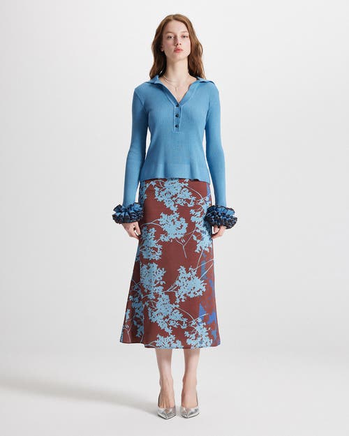 Theo The Label Hydra Printed Maxi Skirt In Brown