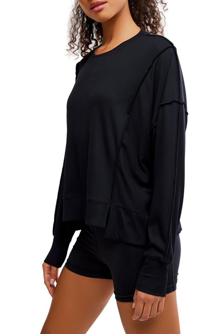 FP Movement All My Love Long Sleeve Rib T-Shirt, Alternate, color, BLACK