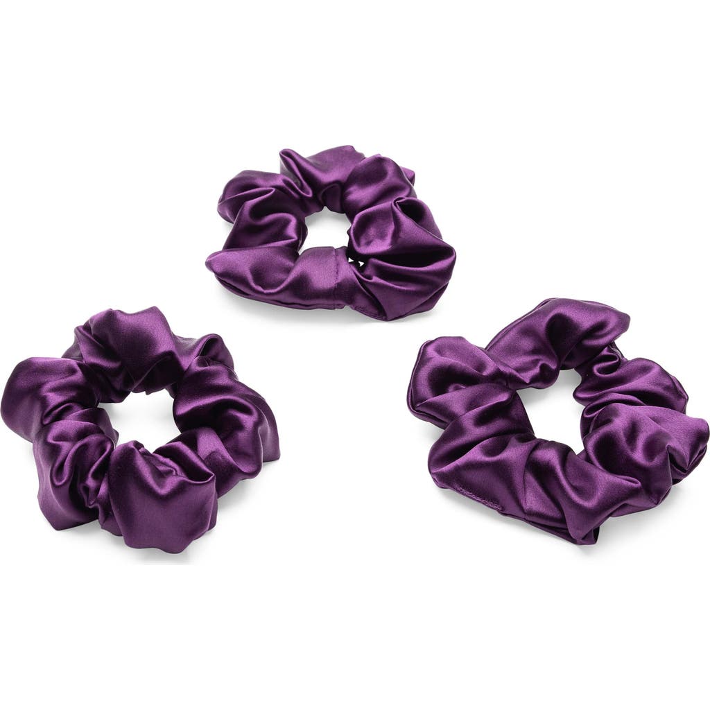 BLISSY 3-Pack Silk Scrunchies in Royal Purple  product