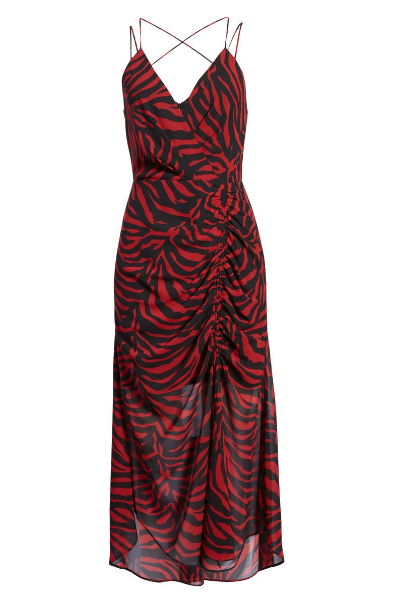 WAYF Krista Zebra Print Open Back Camisole Dress, Alternate, color, 