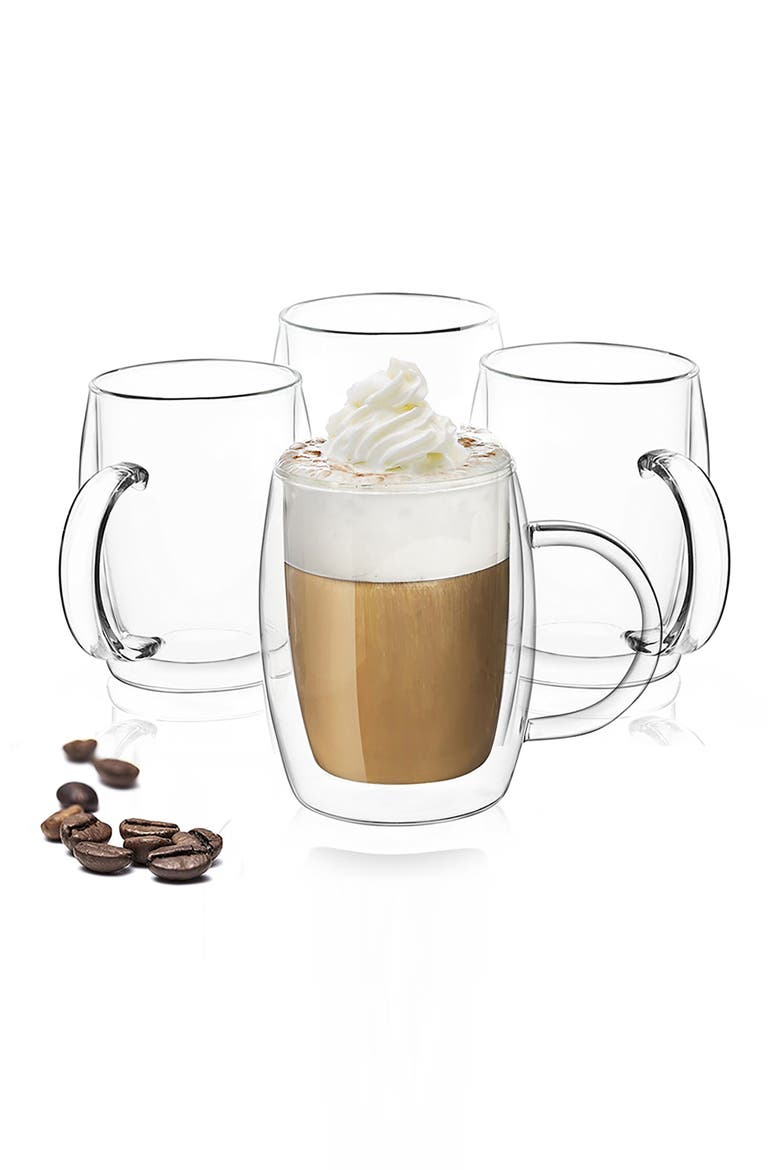 Aroma Double Wall Insulated Glasses - Set of 4, Main, color, CLEAR