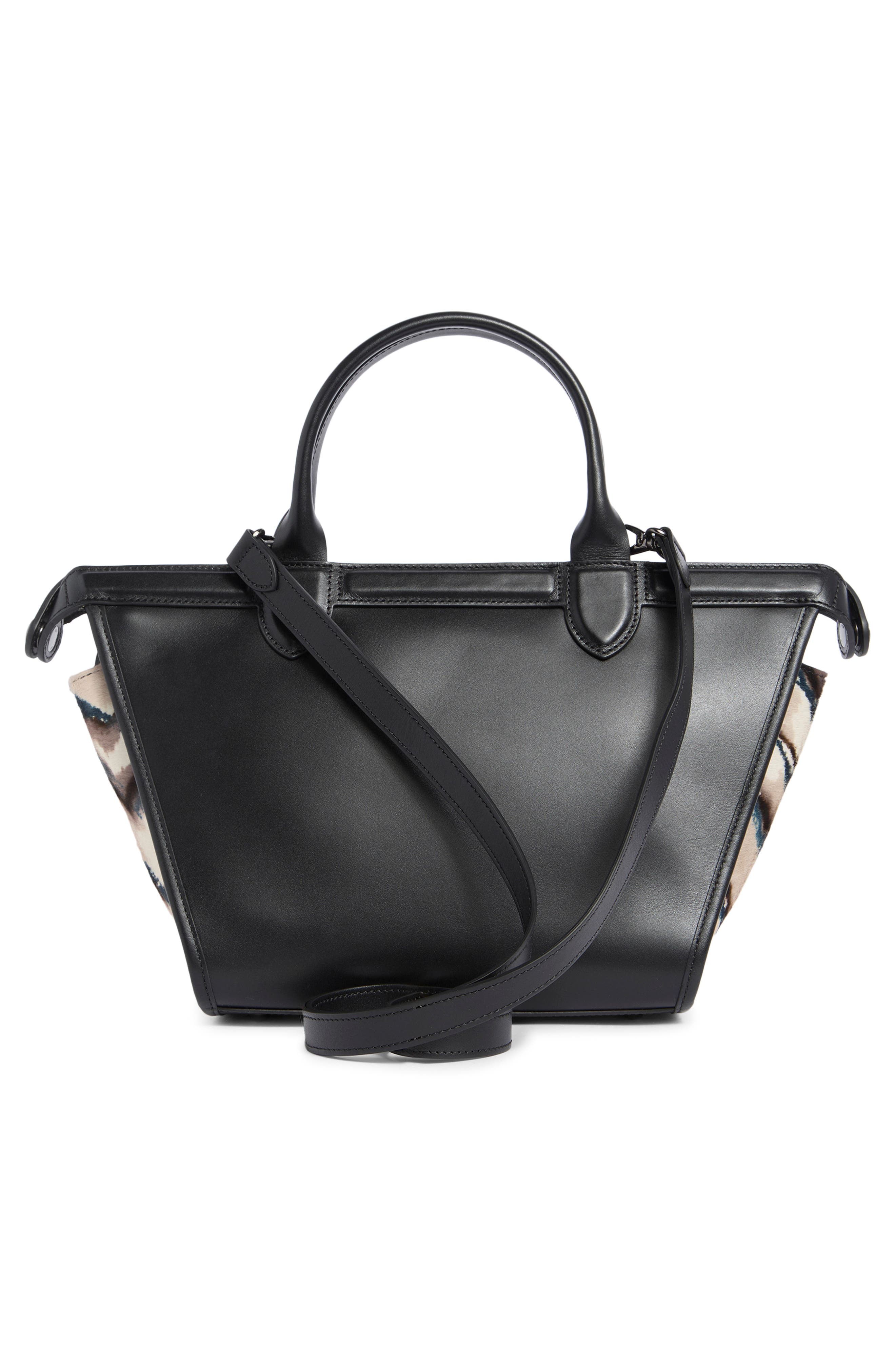 Longchamp Le Pliage Genuine Calf Hair Small Handbag, Alternate, color, Grey