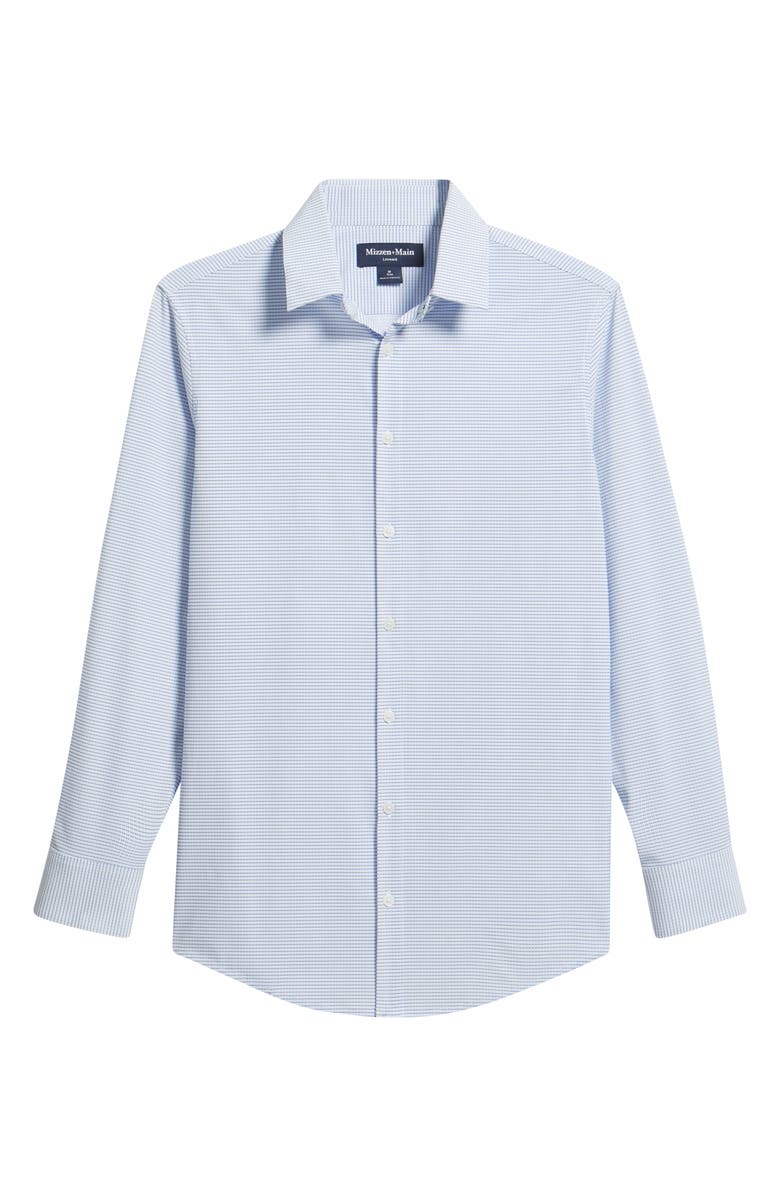 Mizzen+Main Leeward Trim Fit Plaid Performance Button-Up Shirt, Alternate, color, Cobalt Drop Shadow