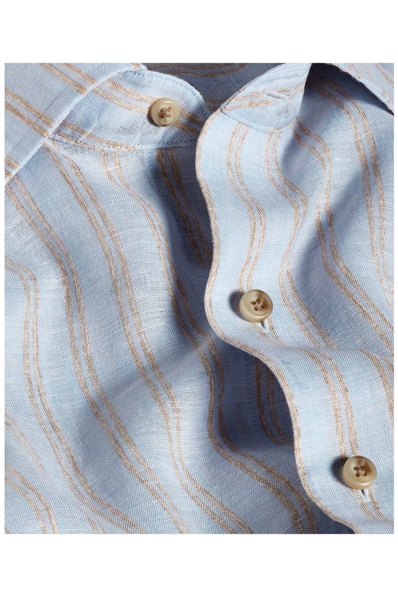 Stripe Slub Linen Button-Up Shirt, Alternate, color, SKY/ DUNE