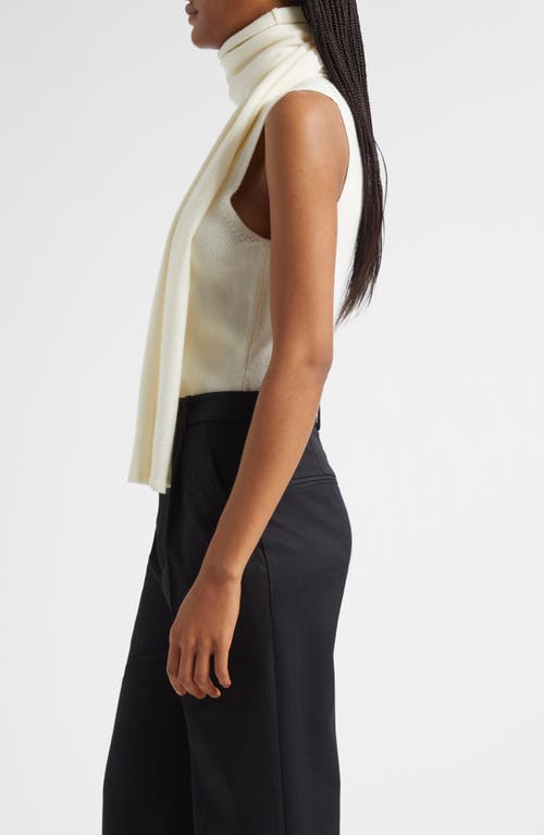 Staud Canal Sleeveless Merino Wool Sweater In White