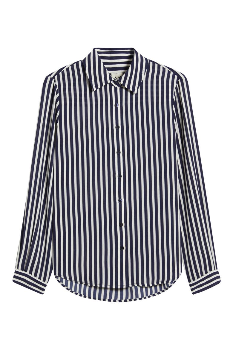 Stripe Button-Up Shirt, Alternate, color, DISTANT MOUNTAIN/ WHITE DOVE