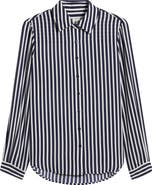 AK ANNE KLEIN Stripe Button-Up Shirt