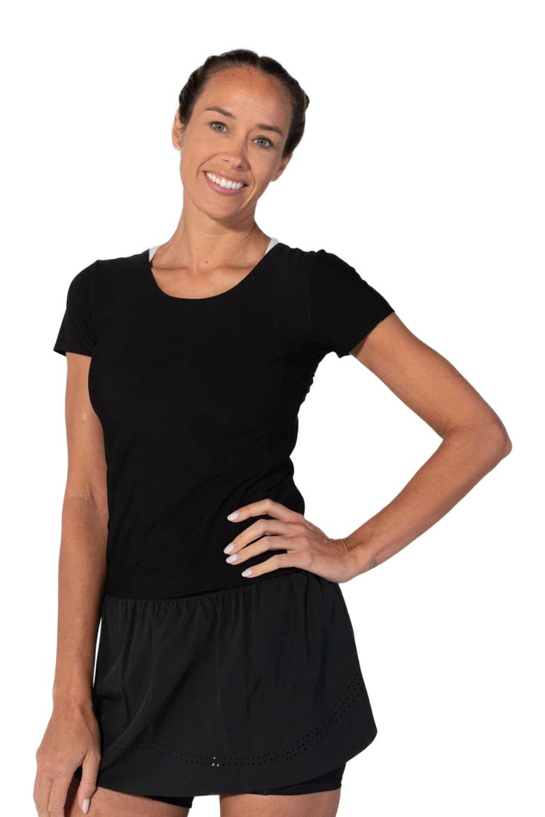 Bounce-It  Pickleball Short Sleeve, Main, color, Black Beauty