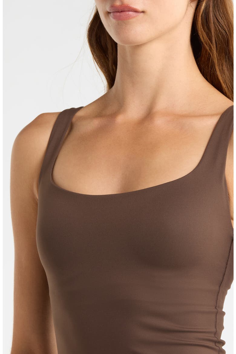Matte Square Neck Tank, Alternate, color, NSKM DARK SEPIA