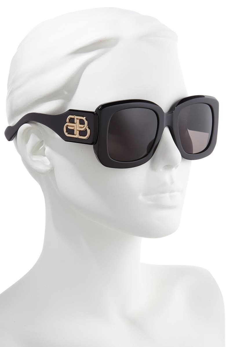 Balenciaga Paris D-Frame 53mm Square Sunglasses, Alternate, color, 