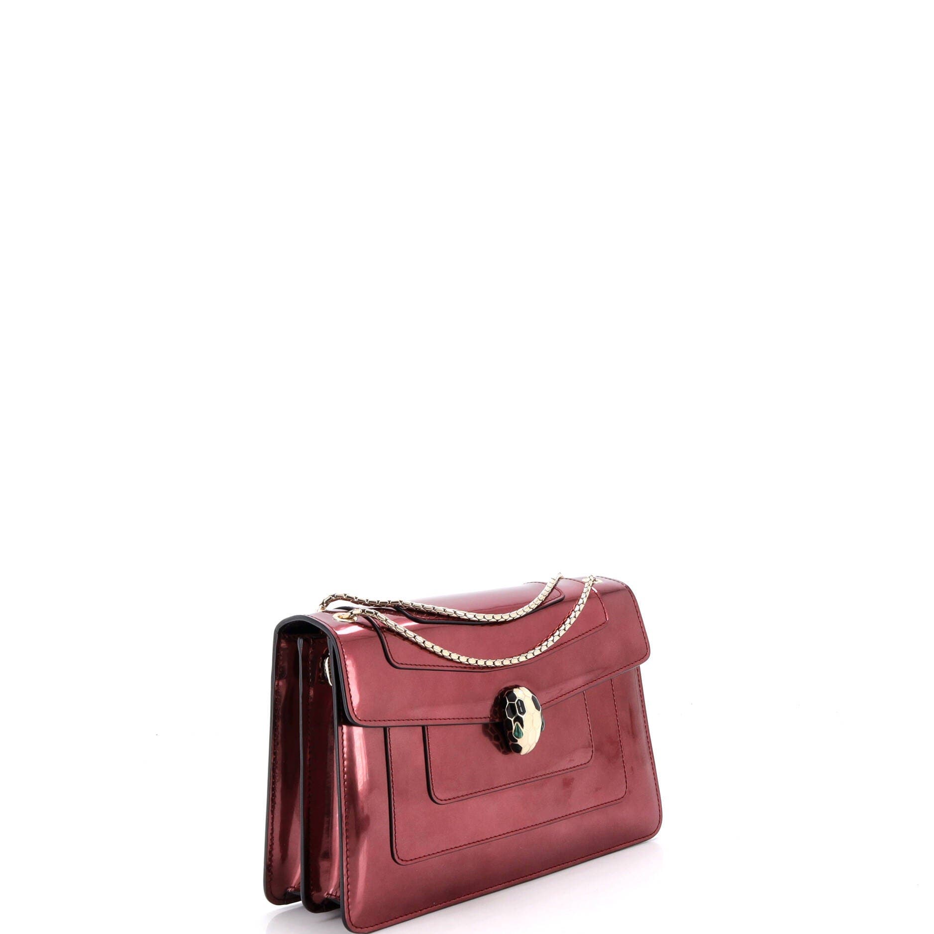 Serpenti Forever Shoulder Bag Metallic Leather Medium, Alternate, color, Pink