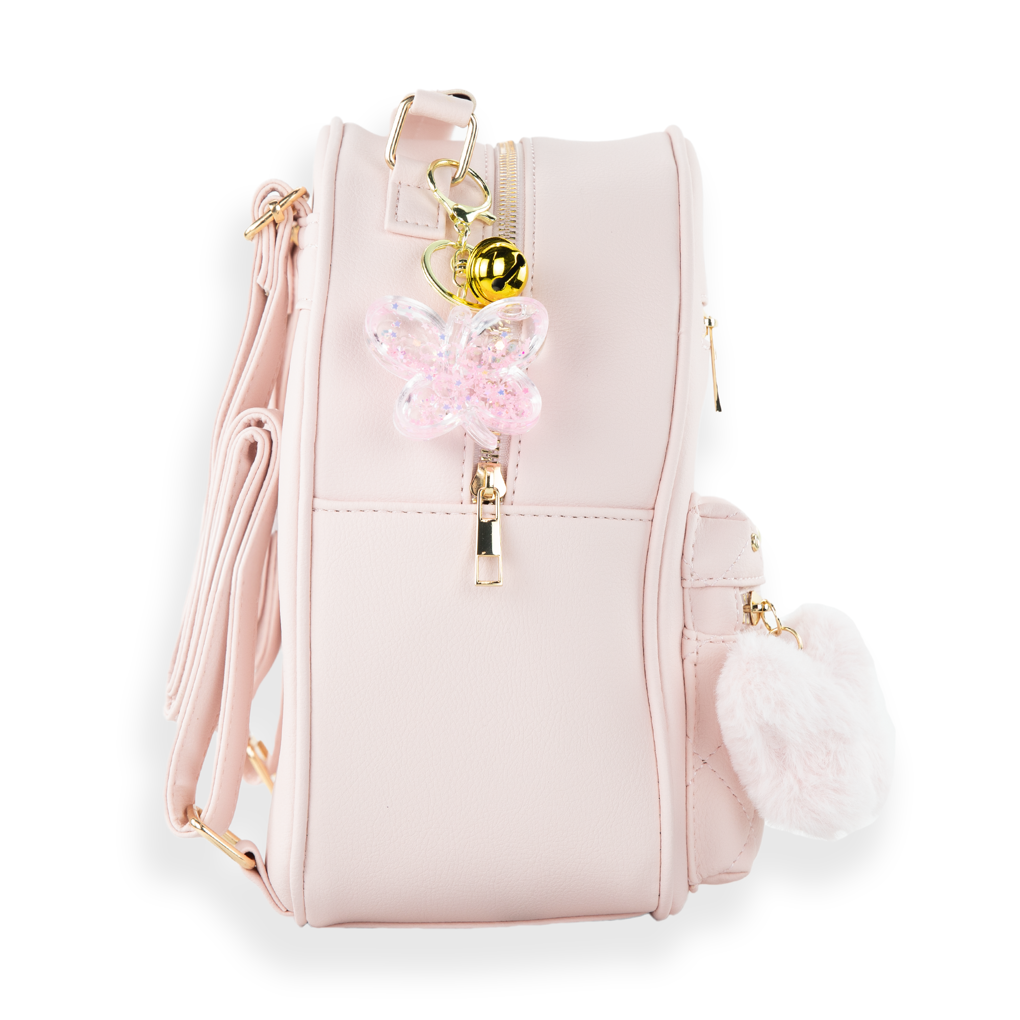Blush Butterfly Quilted Mini Backpack Set, Alternate, color, Dustry Blush