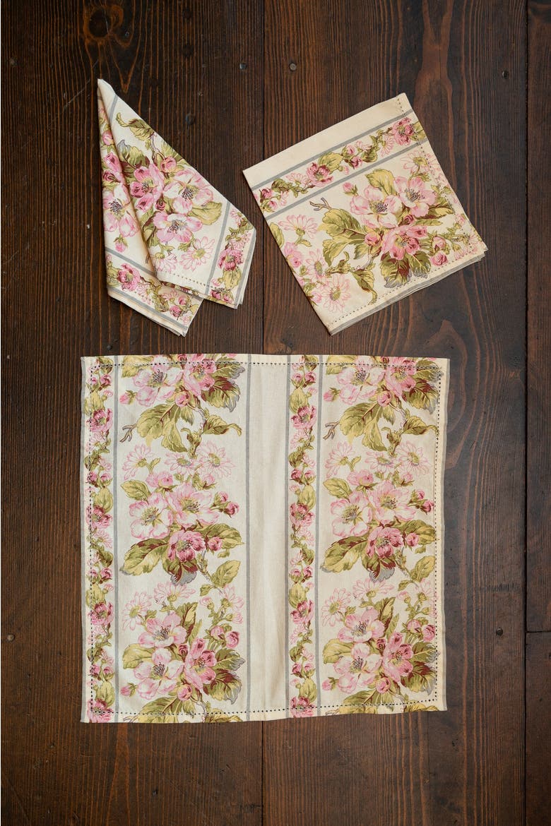 Apple Blossom Luncheon Napkins Ivory, Set of 4, Alternate, color, Ivory
