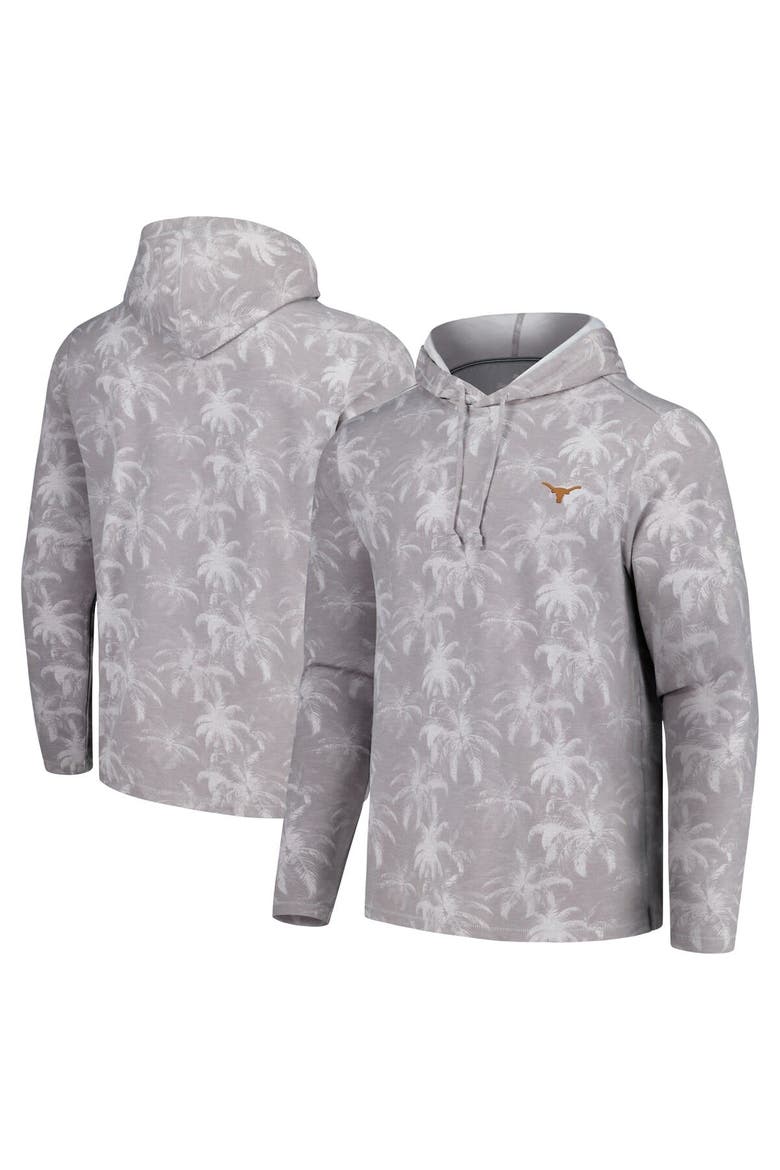Men's Tommy Bahama Gray Texas Longhorns Palm Frenzy Hoodie Long Sleeve T-Shirt, Alternate, color, Gray