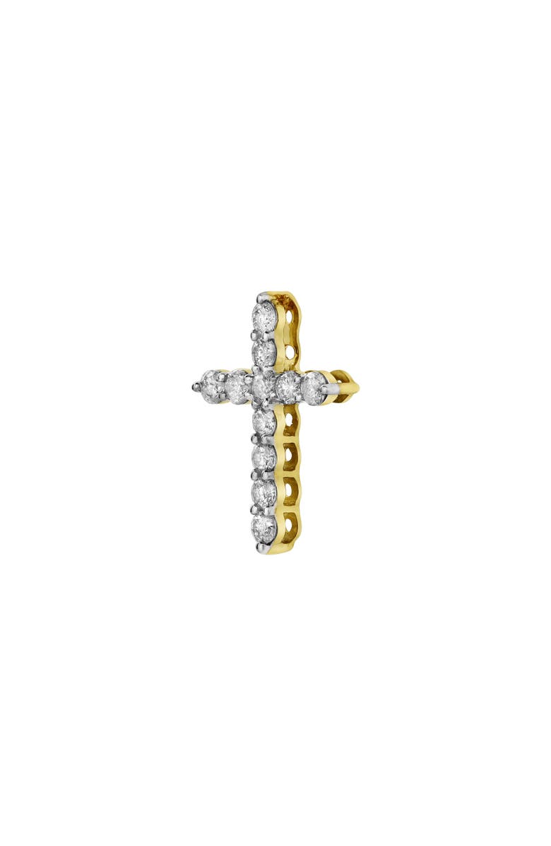 LuvMyJewelry Petite Cross Diamond Pendant in 10K Yellow Gold, Alternate, color,