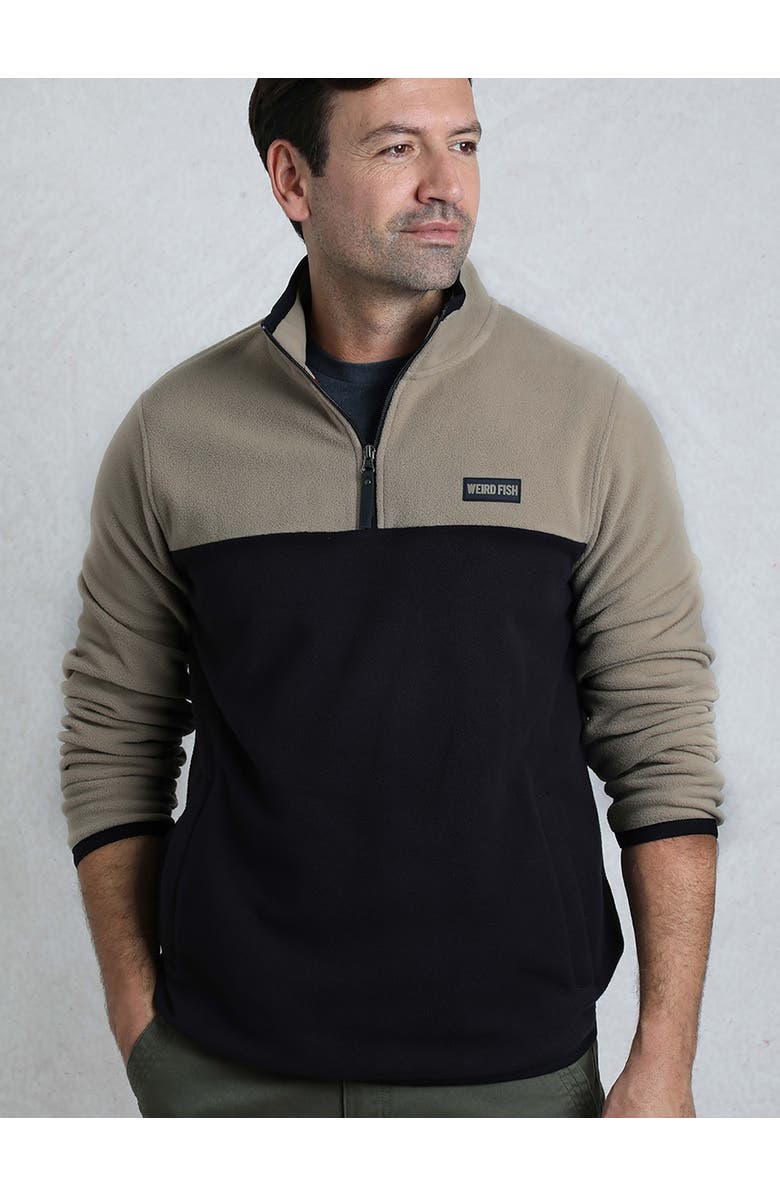 Weird Fish Tristan 1/4 Zip Microfleece, Alternate, color, Flint Stone