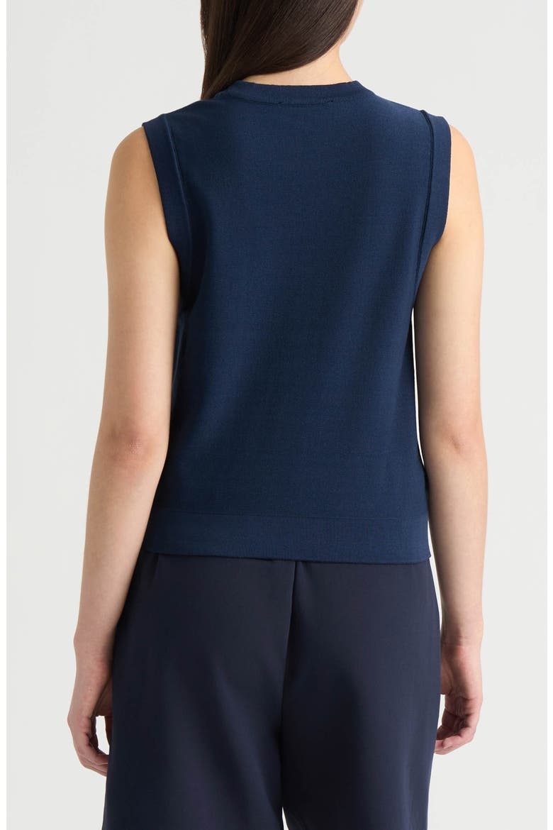 Floral Appliqué Sweater, Alternate, color, NAVY