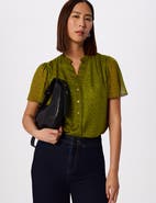 Whistles Dragonfly Short Sleeve Blouse