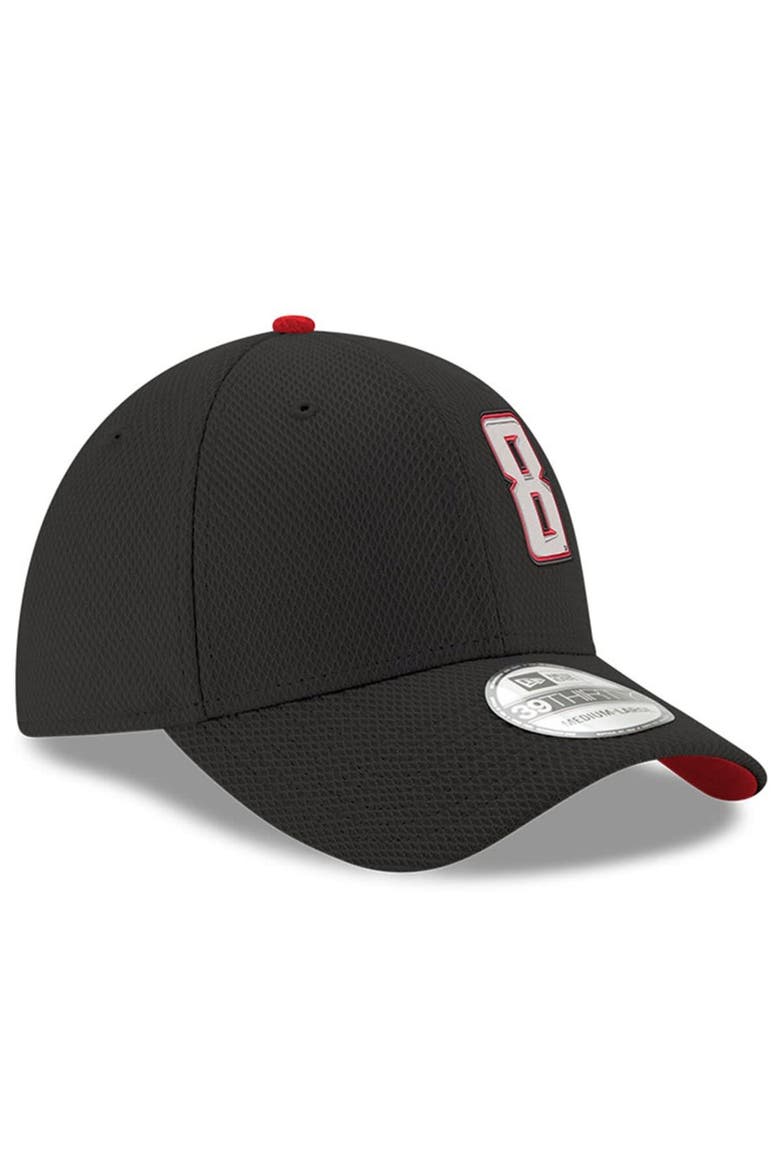 Men's New Era Black Kyle Busch 39THIRTY Panel Flex Fit Hat, Alternate, color, Black