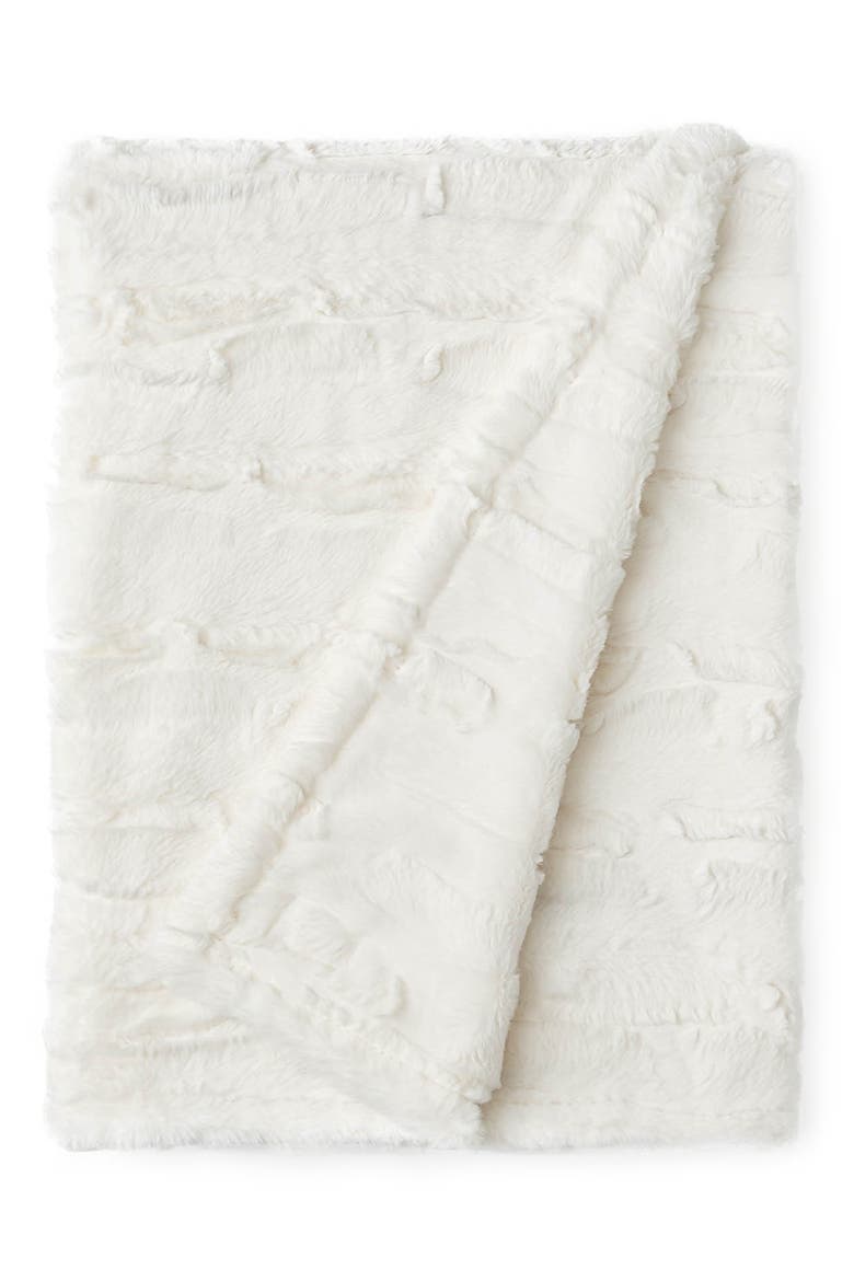 Valor Faux Fur Throw Blanket, Main, color, SNOW