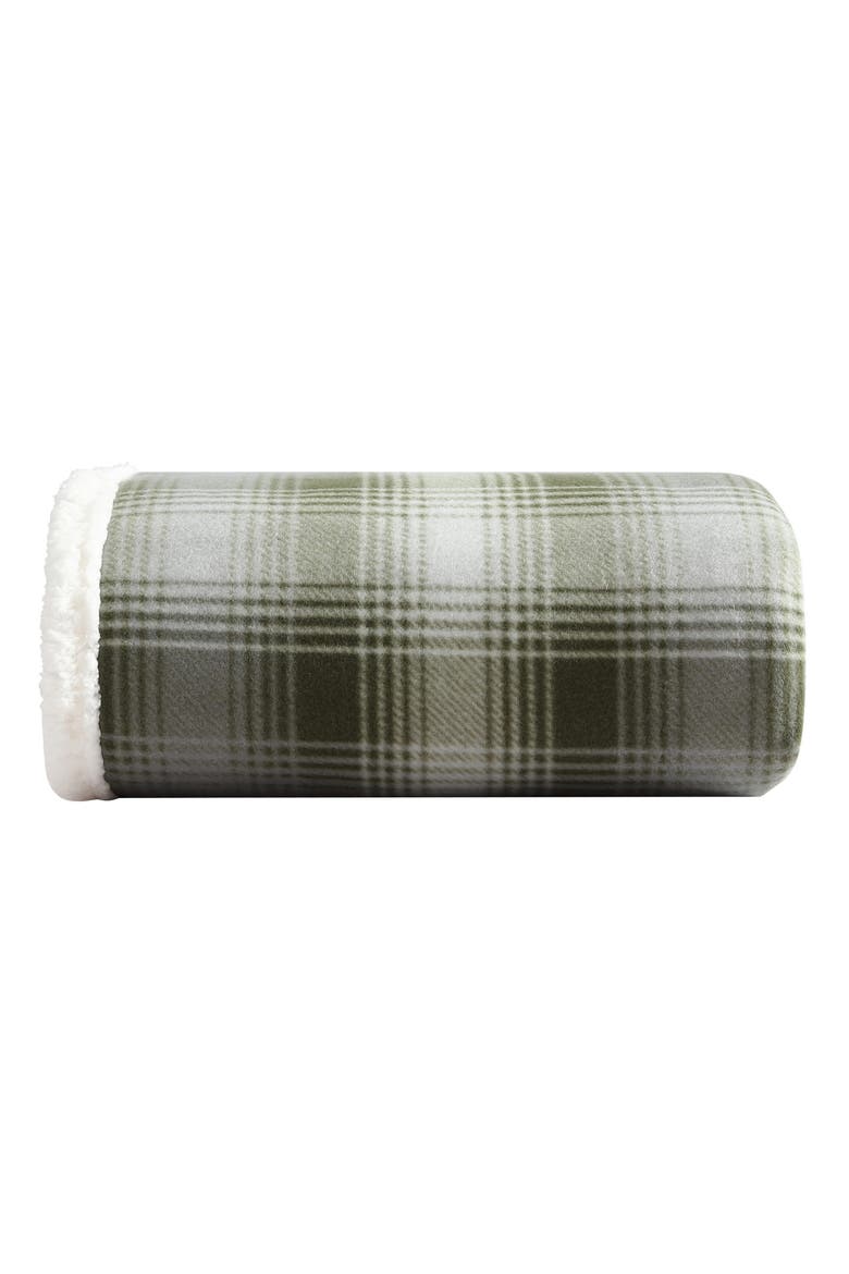 Nordic Plaid Throw Blanket, Main, color, DARK GREEN