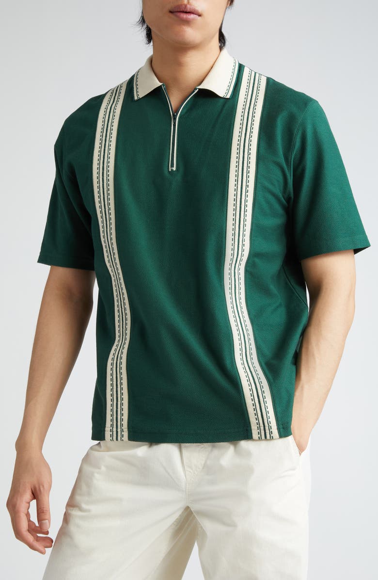 PALMES Luca Organic Cotton Piqué Zip Polo, Alternate, color, 