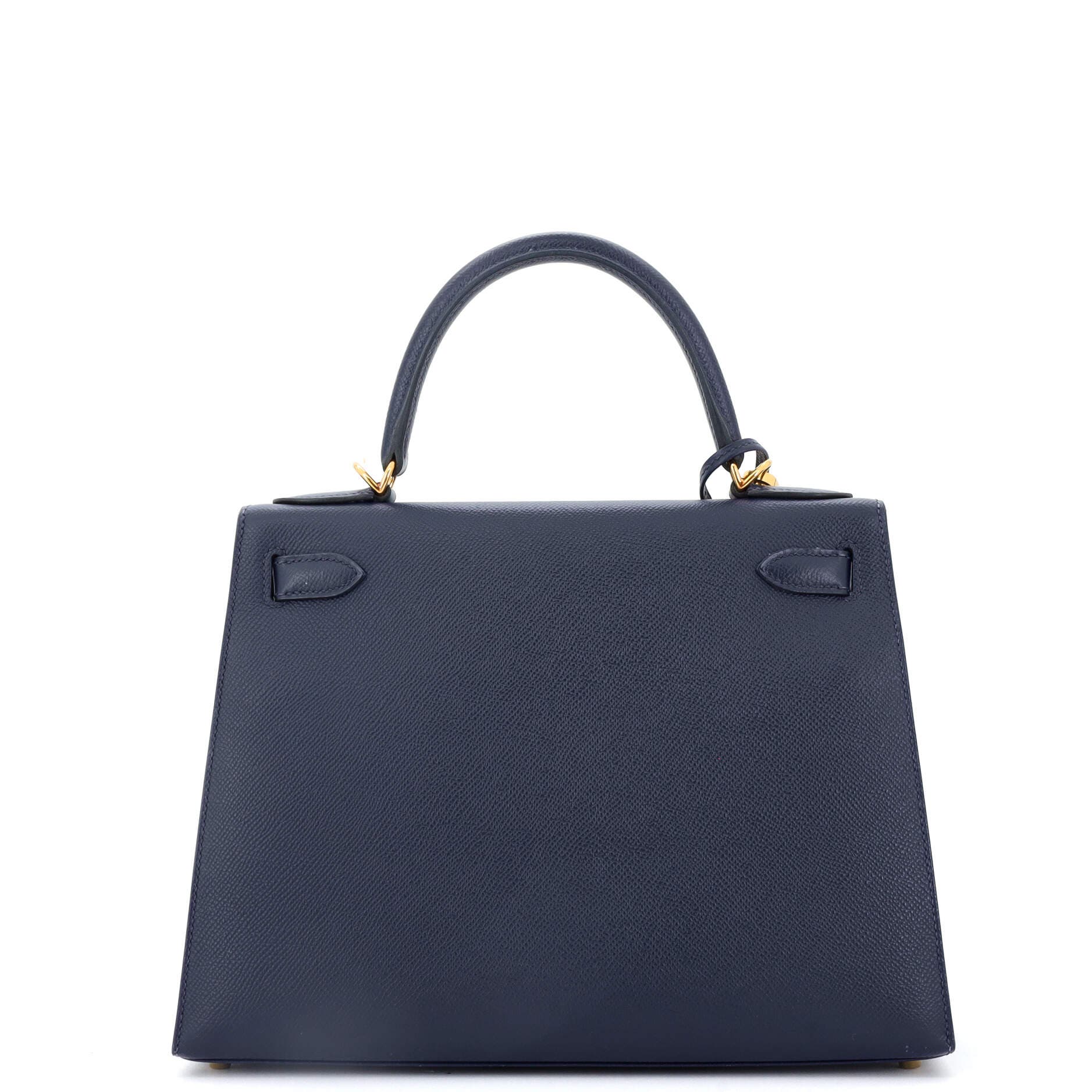 Pre-Owned Hermes Kelly Handbag Blue Epsom with Gold Hardware 28, Alternate, color, 
