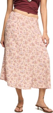 Lucky Brand Simone Floral Midi Skirt