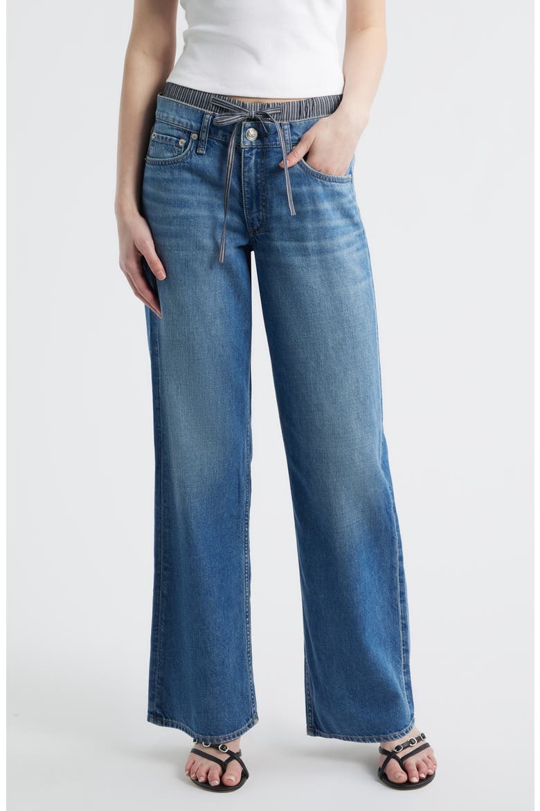 Featherweight Saige Boxer Relaxed Straight Leg Jeans, Main, color, MILER STRIPE