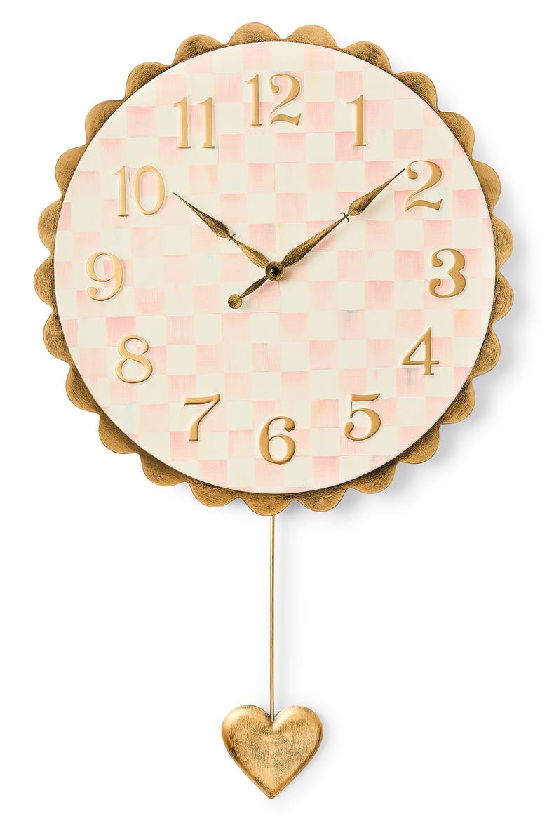 Rosy Check Pendant Clock, Main, color, ROSY
