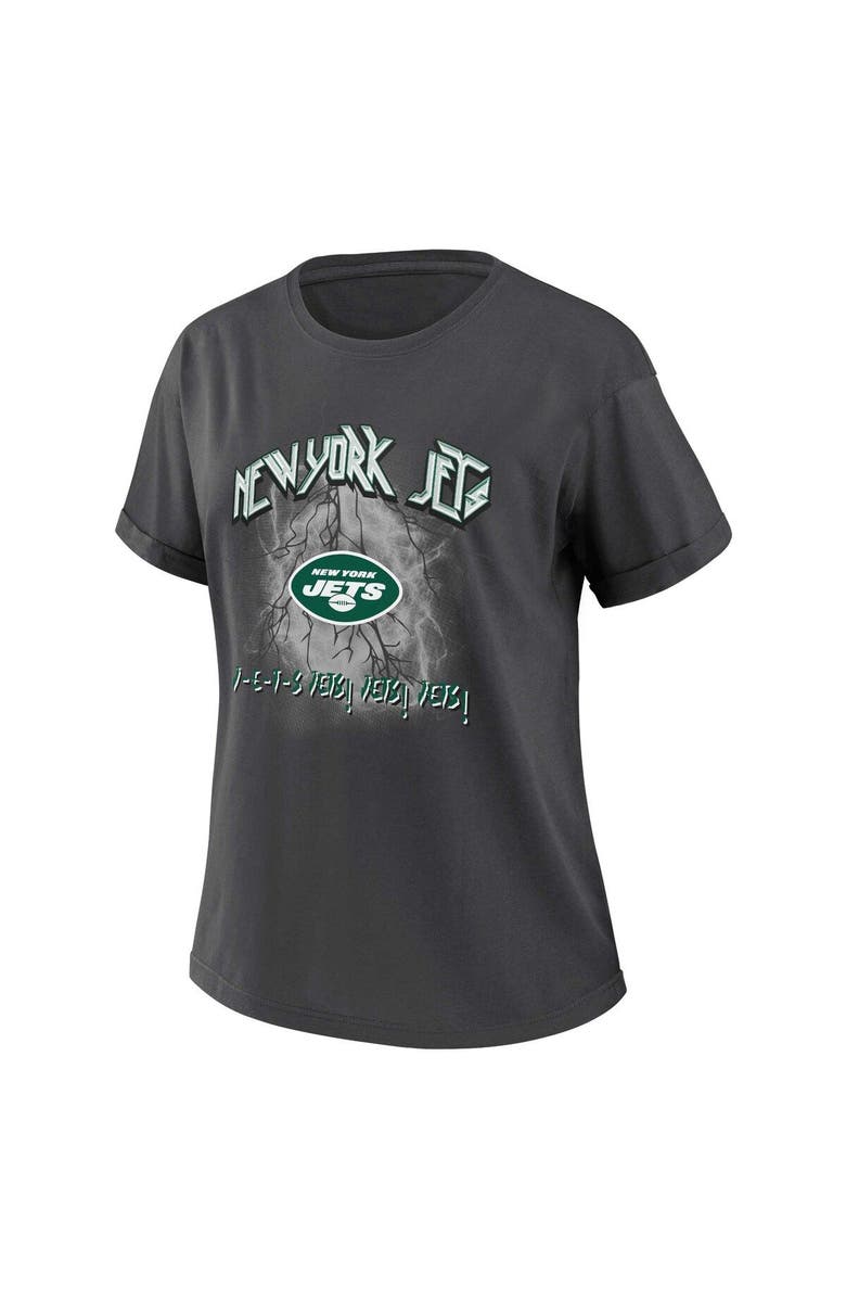 WEAR by Erin Andrews Women's WEAR by Erin Andrews Charcoal New York Jets Boyfriend T-Shirt, Alternate, color, Charcoal