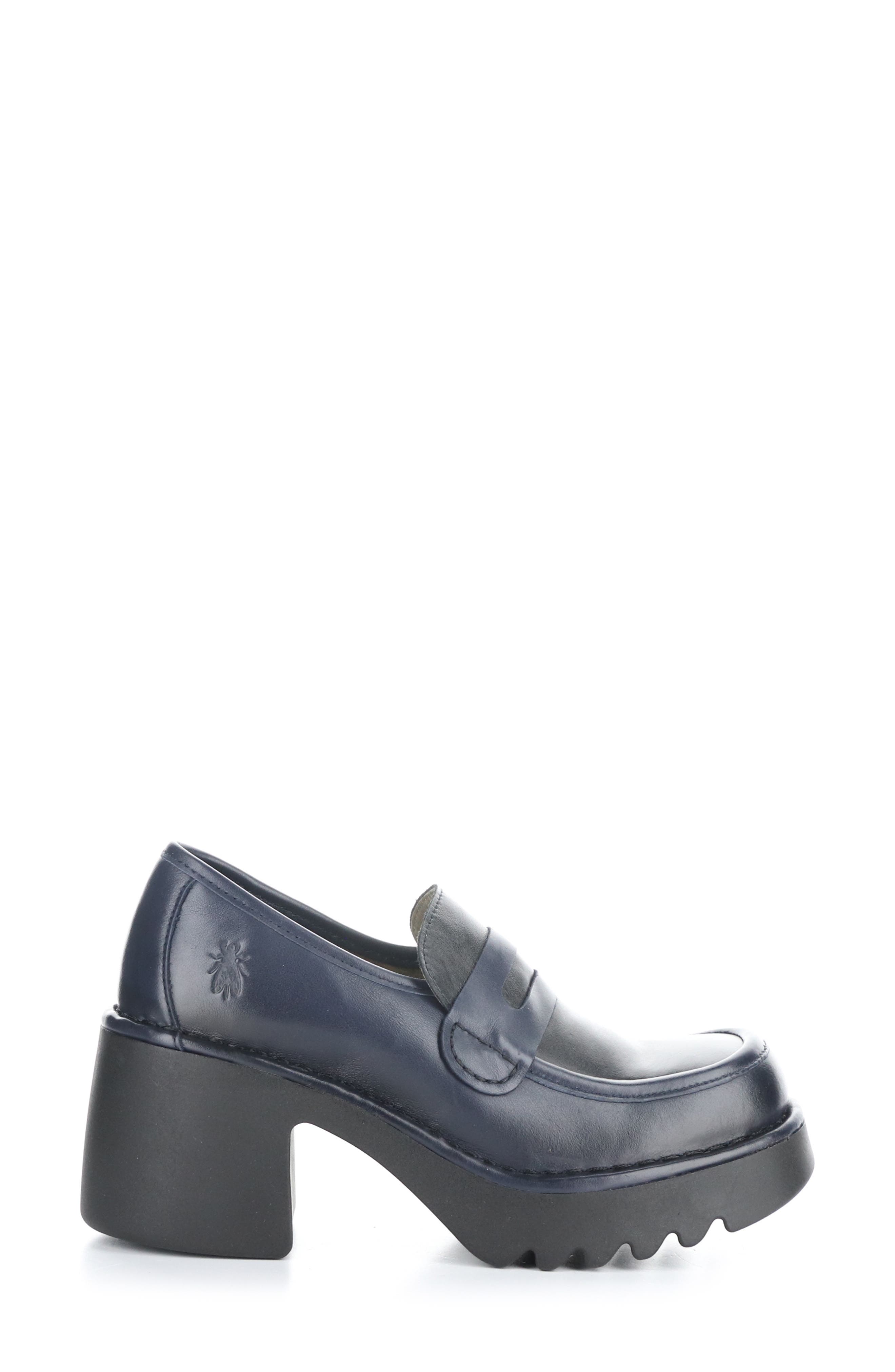 Muly Platform Penny Loafer, Alternate, color, 003 NAVY BLACK