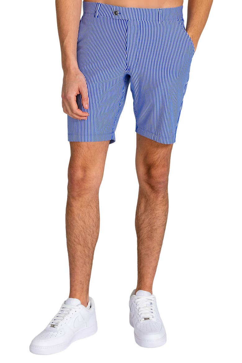Beeker Seersucker Shorts, Alternate, color, HARBOR BLUE