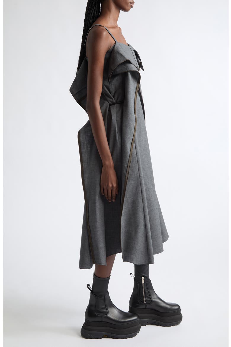 Suiting Midi Dress, Alternate, color, GRAY