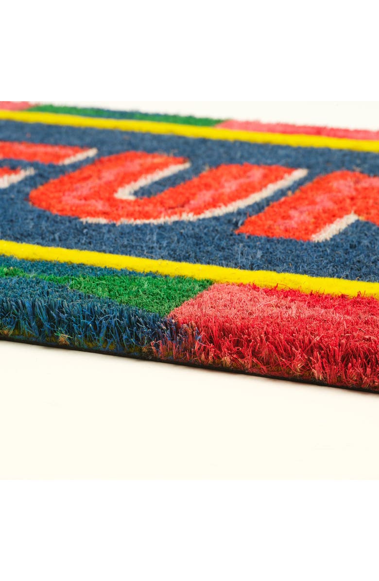 Zsa Zsa Zsu Kerala Let'S Fun Coir Doormat 14X39 In, Alternate, color, Blue