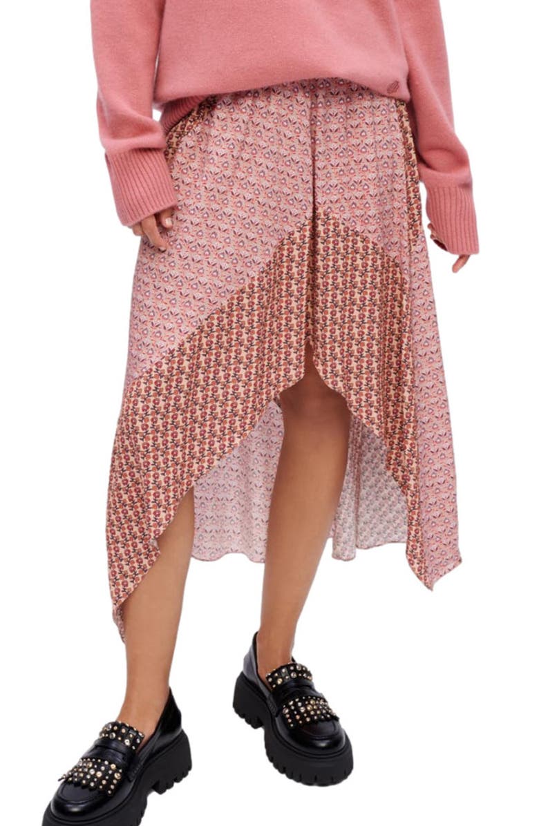 maje Jivio Asymmetric Skirt, Main, color, Patch Fleur