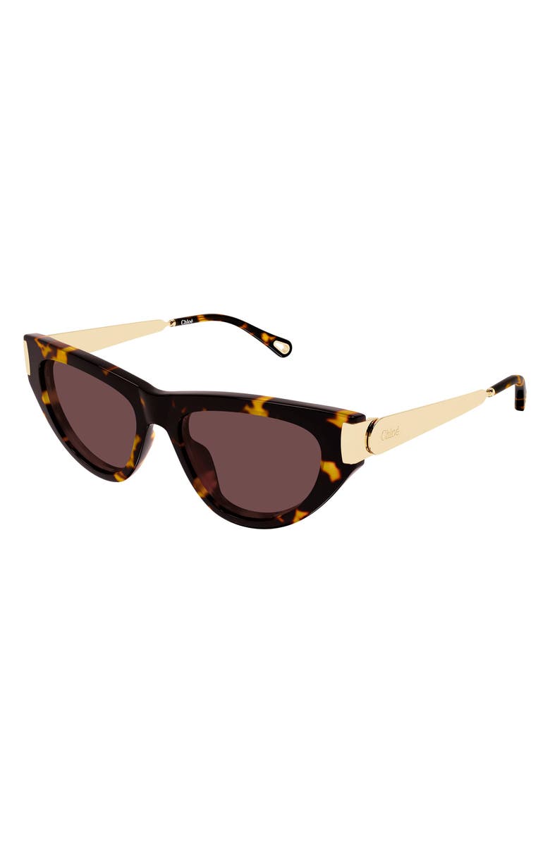 Chloé 54mm Cat Eye Sunglasses, Alternate, color, Shiny Dark Yellow Havana