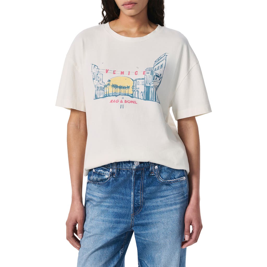 Rag & Bone Venice Beach Cotton Graphic T-shirt In White