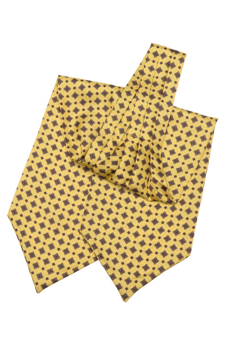 Elizabetta Corbara - Silk Ascot Cravat Tie for Men, Alternate, color, Yellow