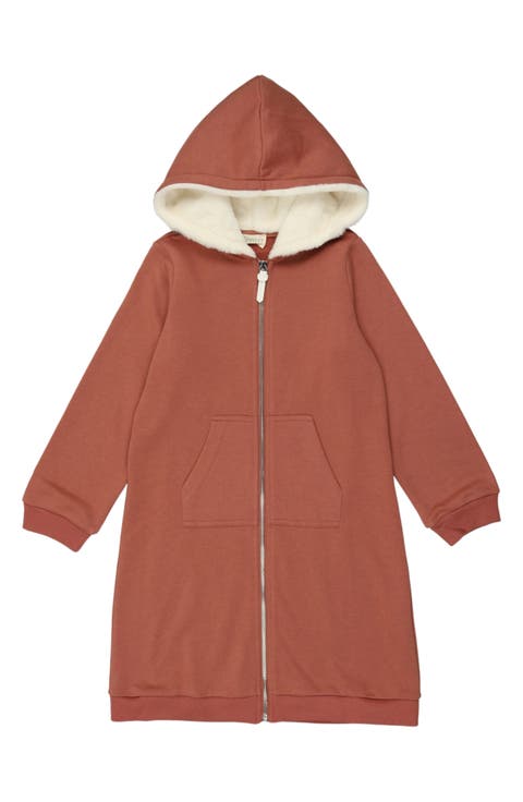 Kids' Faux Fur Lined Zip-Up Hoodie Dress (Toddler)