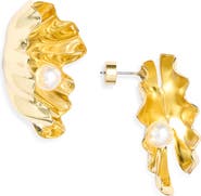Nordstrom Fluted Faux Pearl Stud Earrings