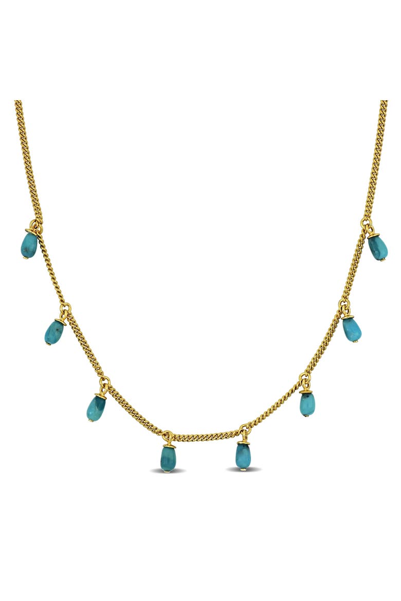Composite Turquoise Station Necklace, Main, color, Turquoise