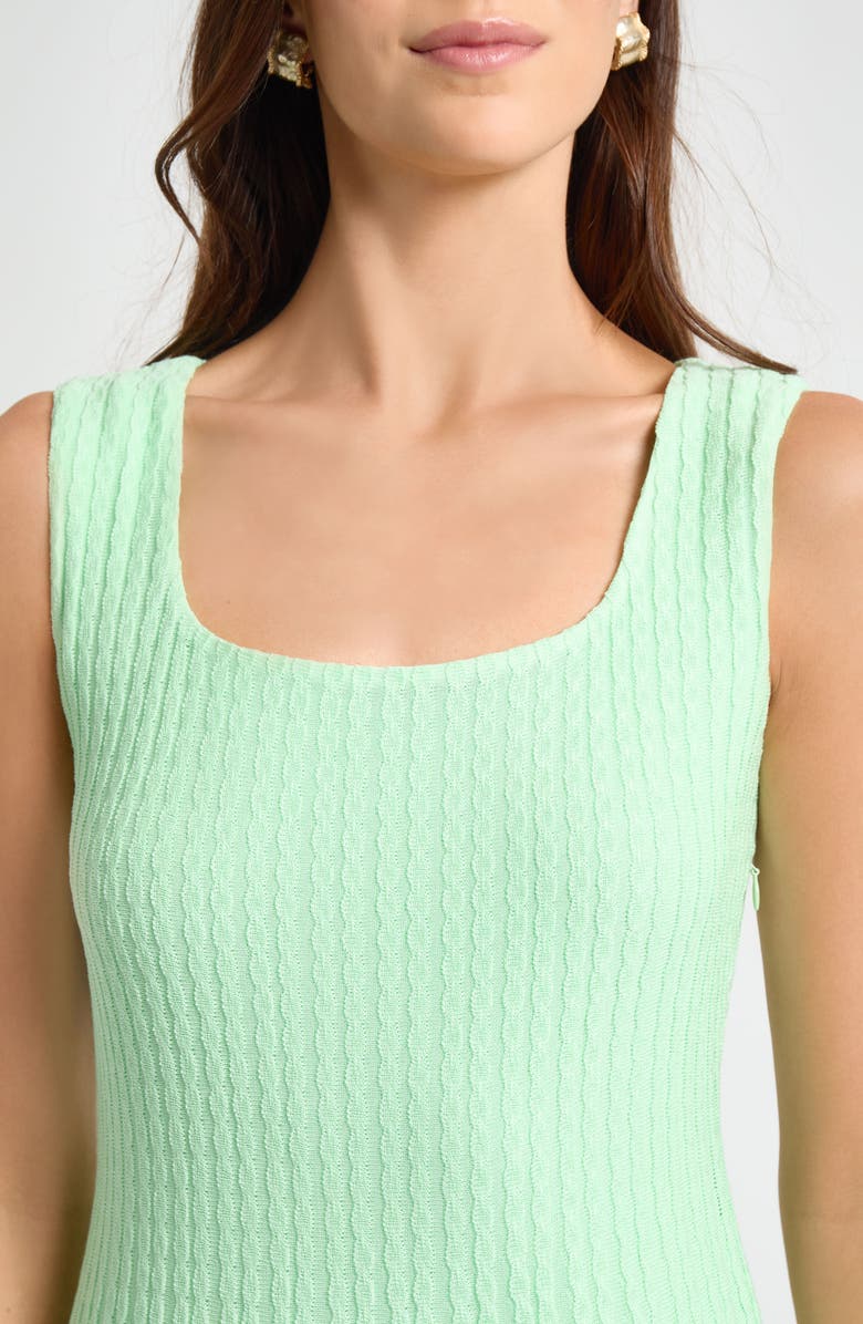 Misook Cable Knit A-Line Dress, Alternate, color, Paradise Green