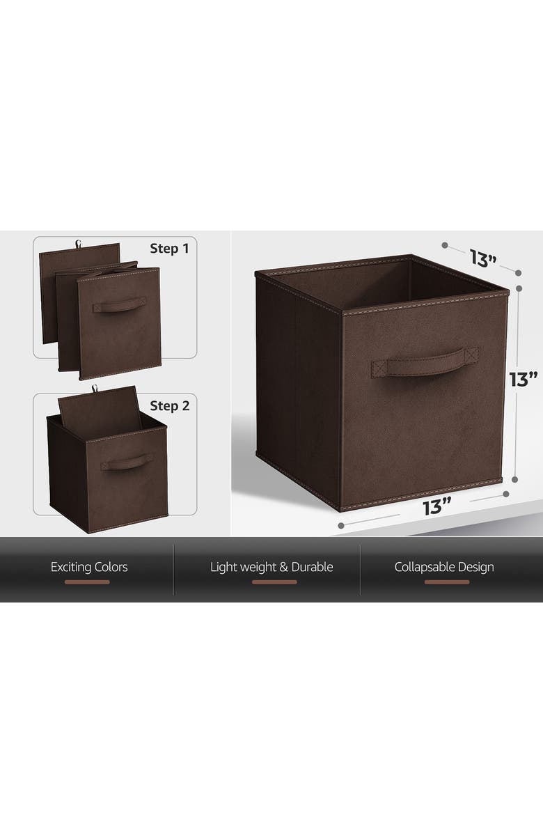 SORBUS Large Collapsible Storage Cube, Alternate, color, Chocolate